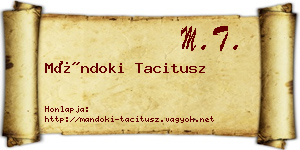 Mándoki Tacitusz névjegykártya